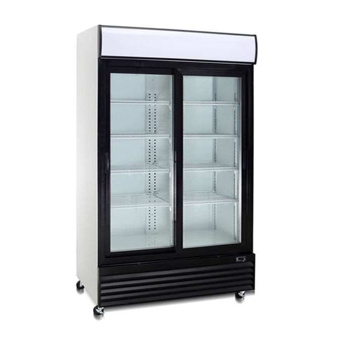 Làm lạnh hiệu quả Tủ lạnh đồ uống cửa kính 400W 240V 0