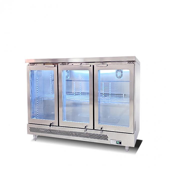 Cửa kính ba lớp 220W Tủ lạnh thương mại Tủ đông 220V 50Hz Làm mát bằng quạt 1