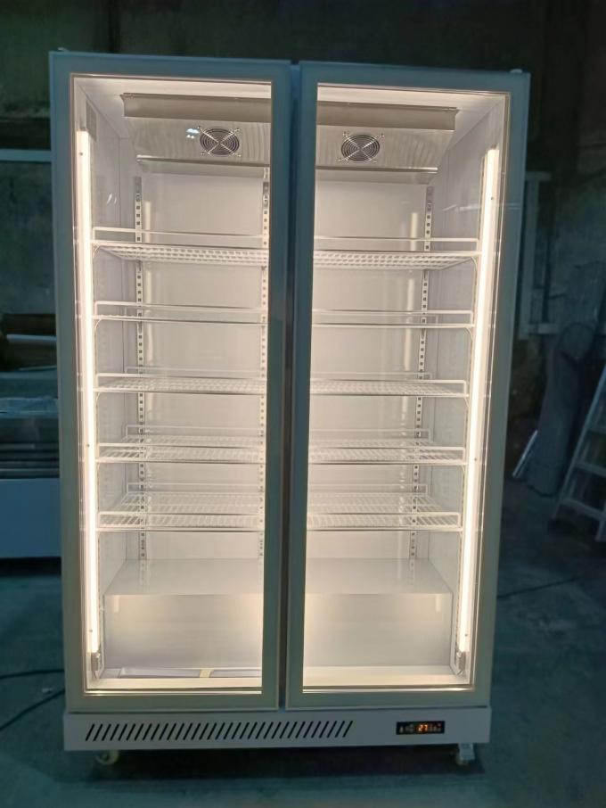 1000L thương mại cửa kính máy lạnh với R290 chất làm lạnh lạnh thẳng đứng 0