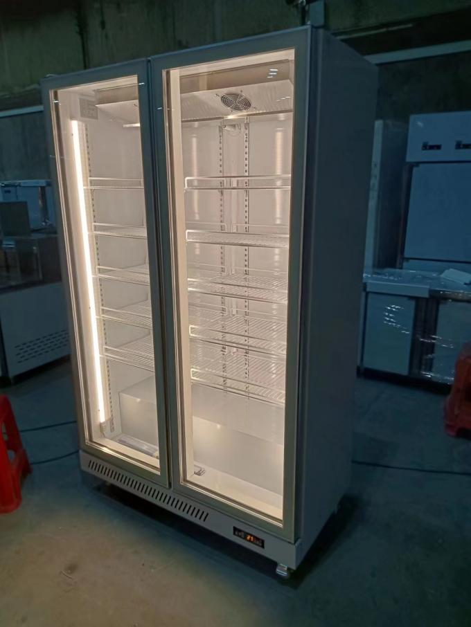 1000L thương mại cửa kính máy lạnh với R290 chất làm lạnh lạnh thẳng đứng 1