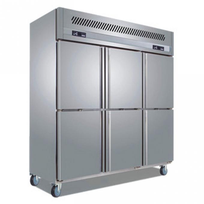 Tủ lạnh bằng thép không gỉ thương mại 880W 6 cửa 0