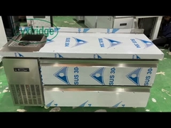 Thương mại 2 ngăn kéo bếp bàn làm việc thép không gỉ làm lạnh 1.5M bàn làm việc