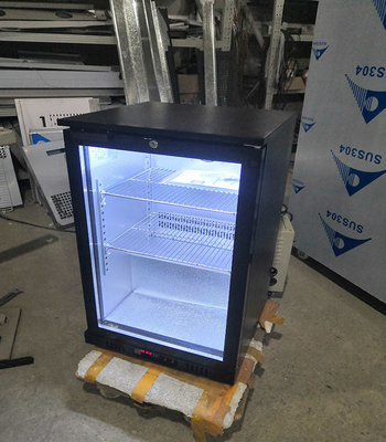 Khách sạn 108L Fan Cooling Display Bia Bar Tủ lạnh Glass Hinge Door Back Bar Cooler