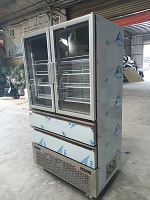 Tủ lạnh thẳng đứng 2 Cửa kính cho tủ đông 2 Kệ cho máy lạnh cho nhà bếp với 110V / 60Hz