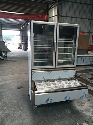 Tủ lạnh thẳng đứng 2 Cửa kính cho tủ đông 2 Kệ cho máy lạnh cho nhà bếp với 110V / 60Hz
