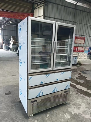 Tủ lạnh thẳng đứng 2 Cửa kính cho tủ đông 2 Kệ cho máy lạnh cho nhà bếp với 110V / 60Hz