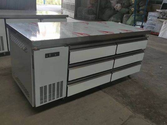 Thư giặt thương mại Thẻ bàn 6 ngăn kéo Thép không gỉ Thiết bị nhà bếp lạnh