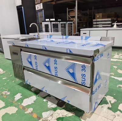Ưu đãi Tủ lạnh thương mại 60 "tủ lạnh dưới quầy w / 2 ngăn kéo 115v 304 bạc