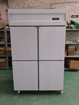 Tủ lạnh thẳng đứng thương mại cho nhà hàng 4 cửa Stainless Steel Thiết bị nhà bếp Tủ lạnh tự đóng cửa