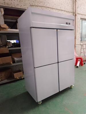 Tủ lạnh thẳng đứng thương mại cho nhà hàng 4 cửa Stainless Steel Thiết bị nhà bếp Tủ lạnh tự đóng cửa