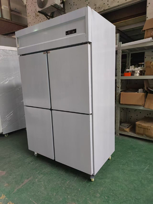 Tủ lạnh thẳng đứng thương mại cho nhà hàng 4 cửa Stainless Steel Thiết bị nhà bếp Tủ lạnh tự đóng cửa