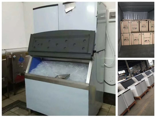Máy làm đá thương mại có sản lượng cao được chứng nhận CE 500kg đến 1000kgs với thùng băng cho nhà máy ICE