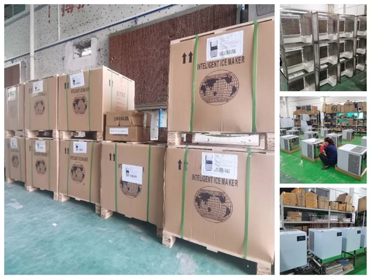 Máy làm đá thương mại có sản lượng cao được chứng nhận CE 500kg đến 1000kgs với thùng băng cho nhà máy ICE
