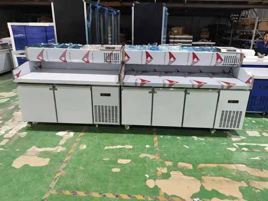 1.8M Bàn làm salad 3 cửa dưới quầy Bàn làm pizza lạnh với màn hình trên cùng
