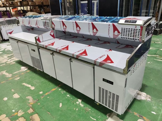 1.8M Bàn làm salad 3 cửa dưới quầy Bàn làm pizza lạnh với màn hình trên cùng