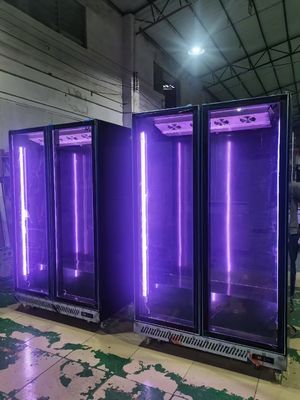 Thương mại thẳng đứng tủ lạnh đồ uống lạnh hiển thị tủ lạnh với cửa kính