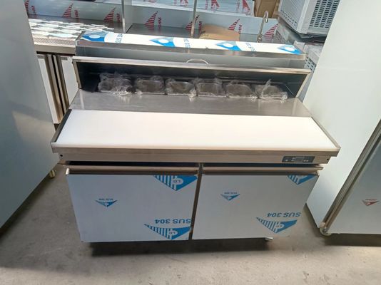 Bàn xếp món salad kiểu Mỹ Bàn bán bánh sandwich / tủ lạnh món salad Thiết bị bếp bằng thép không gỉ