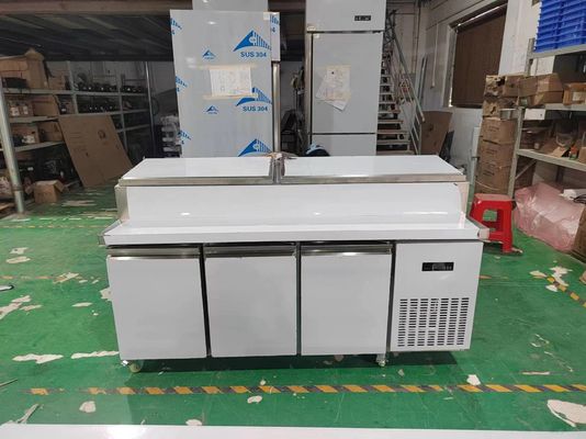 Bàn xếp món salad kiểu Mỹ Bàn bán bánh sandwich / tủ lạnh món salad Thiết bị bếp bằng thép không gỉ