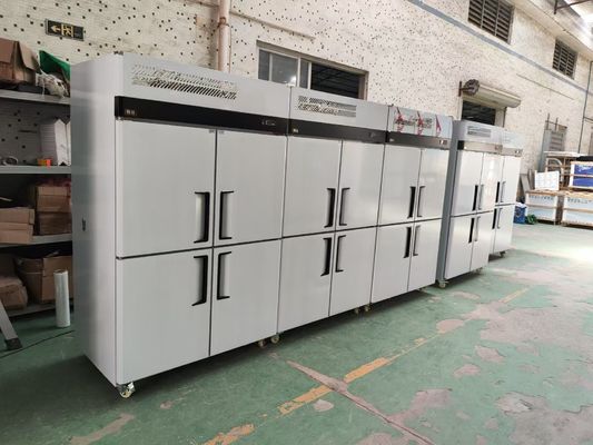 Thương mại 4 cửa đứng đông lạnh Stainless Steel Reach-in đông lạnh bánh mỳ tủ lạnh với khay
