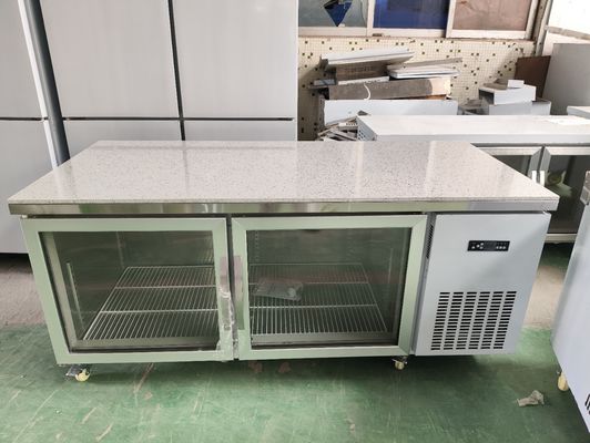Dưới tủ lạnh quầy cho nhà hàng bàn làm việc thương mại với cửa kính