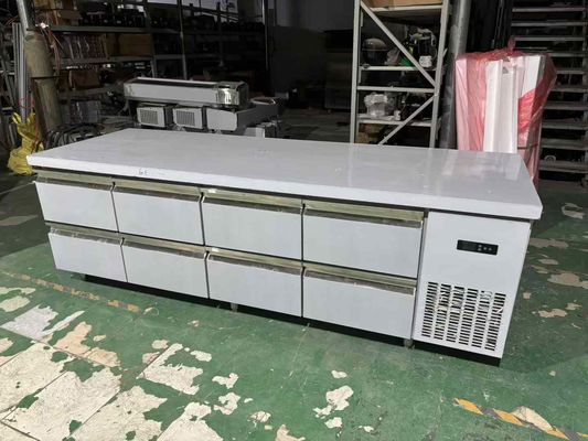 Thương mại 8-bộ kéo Quán bàn dưới quầy bếp bàn làm việc tủ lạnh