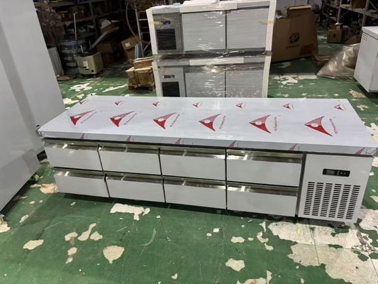 Thương mại 8-bộ kéo Quán bàn dưới quầy bếp bàn làm việc tủ lạnh