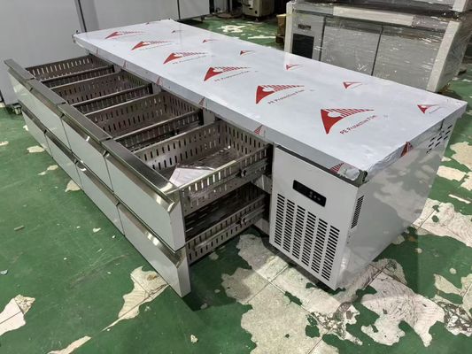 Thương mại 8-bộ kéo Quán bàn dưới quầy bếp bàn làm việc tủ lạnh