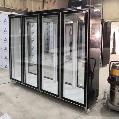 2500L Reach In Cooler 4 Tủ lạnh cửa kính cho cửa hàng tiện lợi
