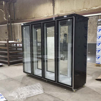 2500L Reach In Cooler 4 Tủ lạnh cửa kính cho cửa hàng tiện lợi
