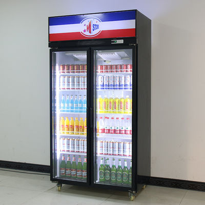 Tủ mát trưng bày cửa hàng tiện lợi 2 cửa kính màu đen 1000L