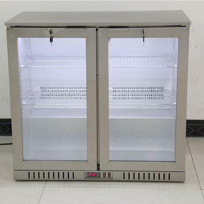 Thân thép không gỉ Hai cửa dưới quầy bar Tủ lạnh Bia 208L