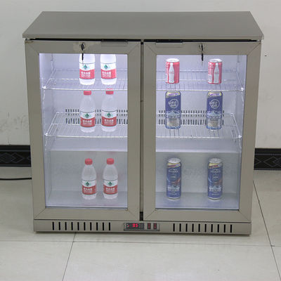 Thân thép không gỉ Hai cửa dưới quầy bar Tủ lạnh Bia 208L
