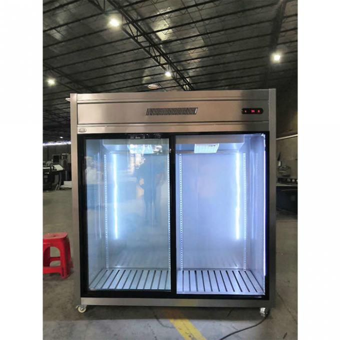 Cửa kính trượt 900W Tủ đông lạnh thương mại 1300L 1