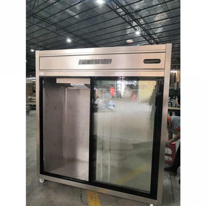 Cửa kính trượt 900W Tủ đông lạnh thương mại 1300L 0